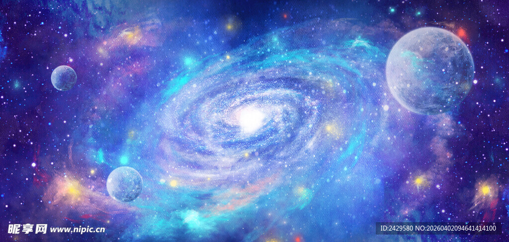 宇宙星空紫色创意背景