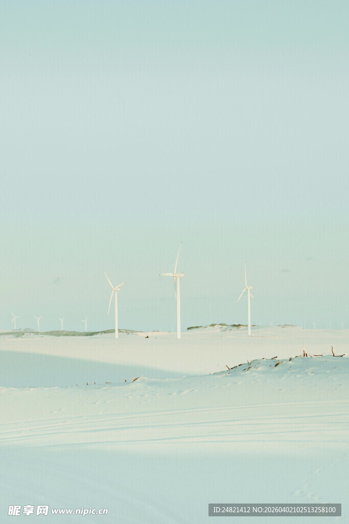 海边风车景观