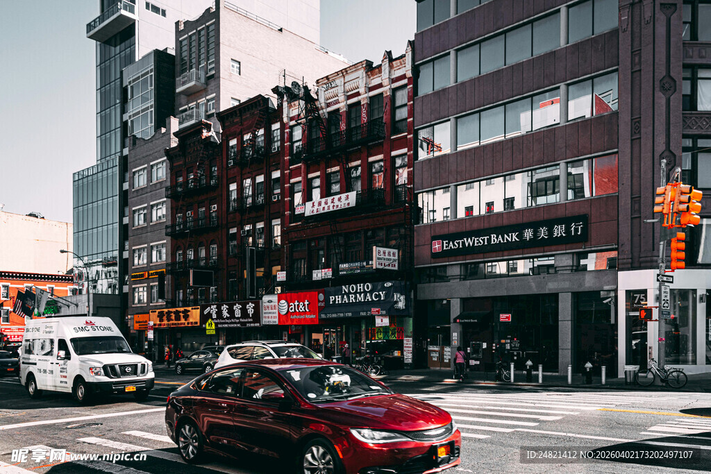 城市街头繁华街景