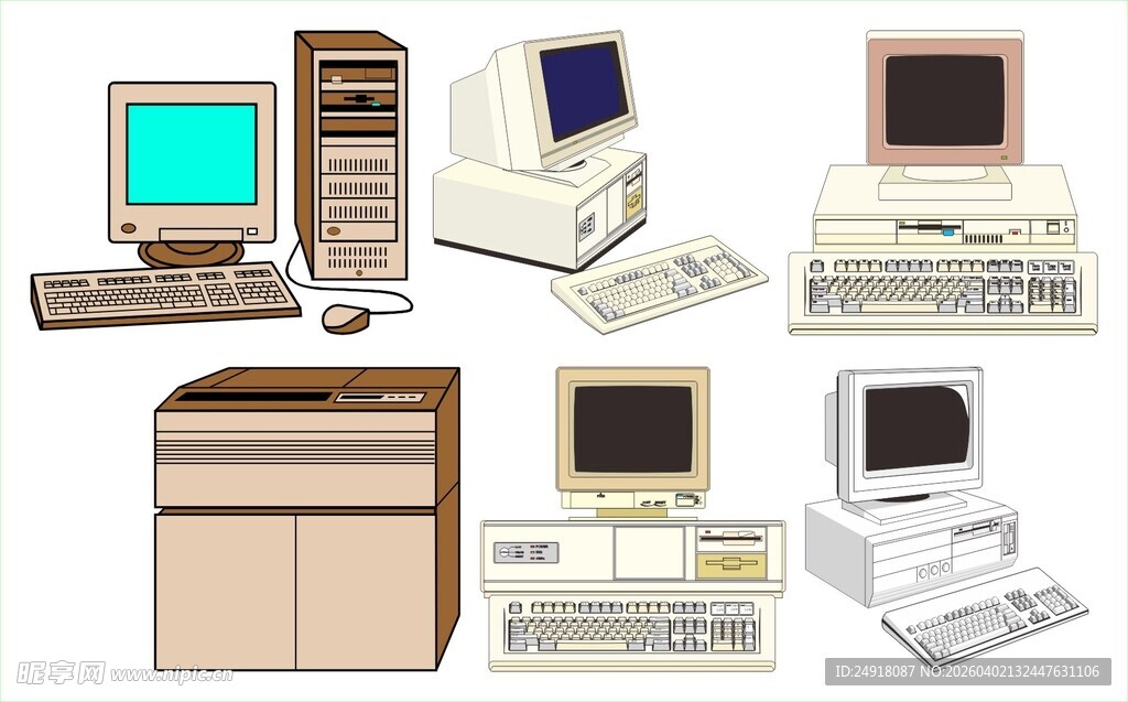 复古计算机设备展示