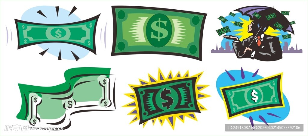 多彩金融元素图标集合