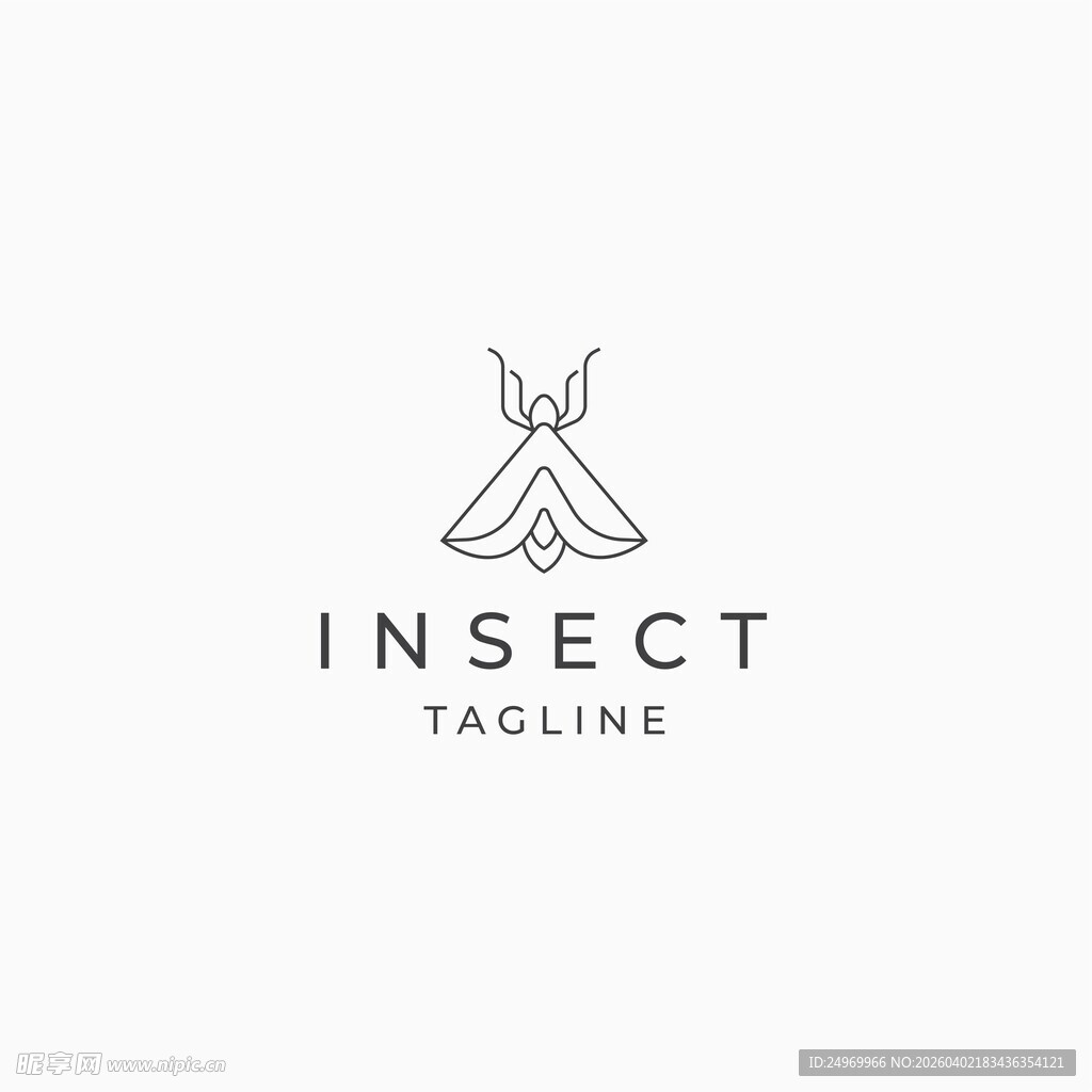 昆虫主题简约标志设计