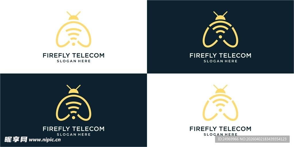 蜜蜂主题简约标志设计