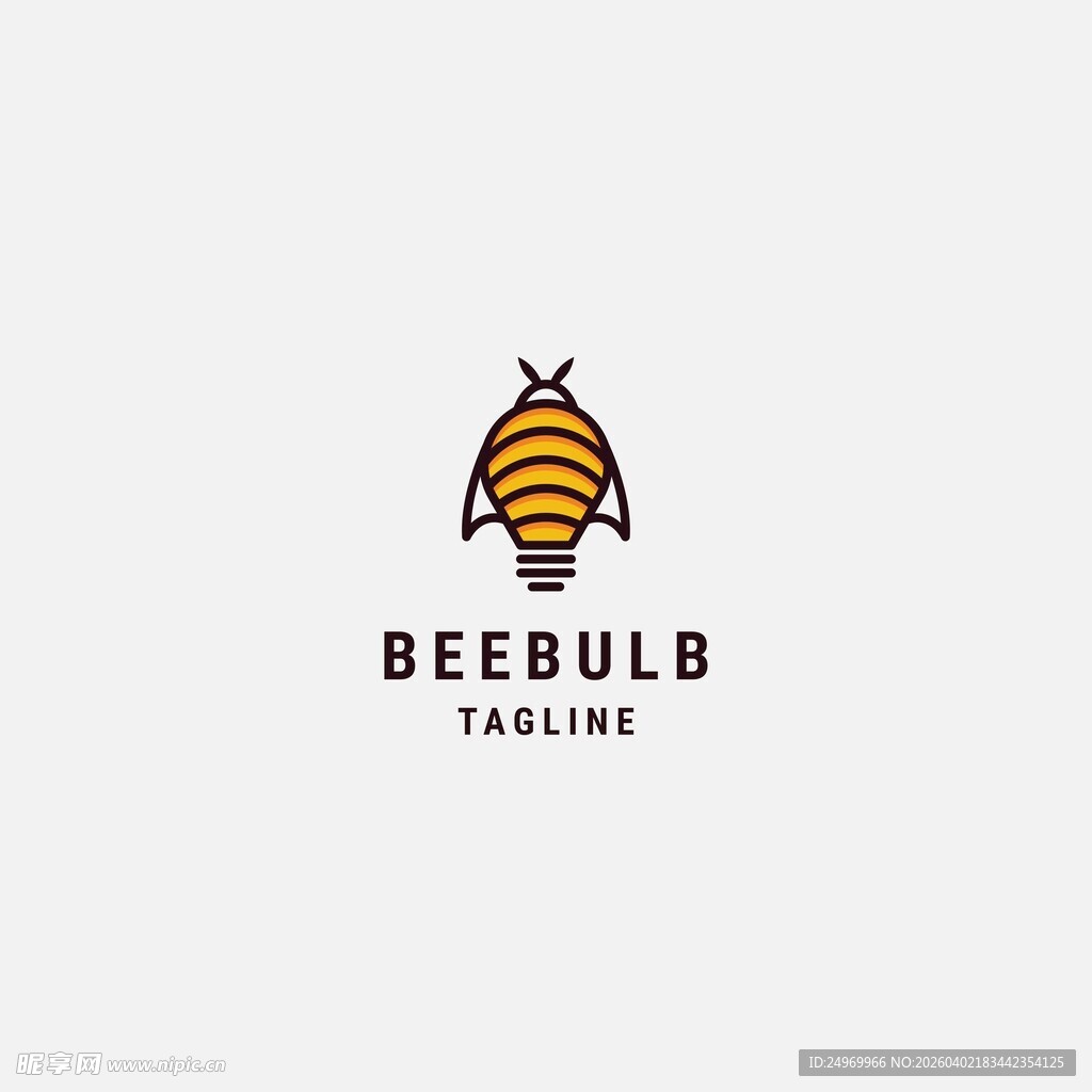 蜜蜂灯泡标志设计