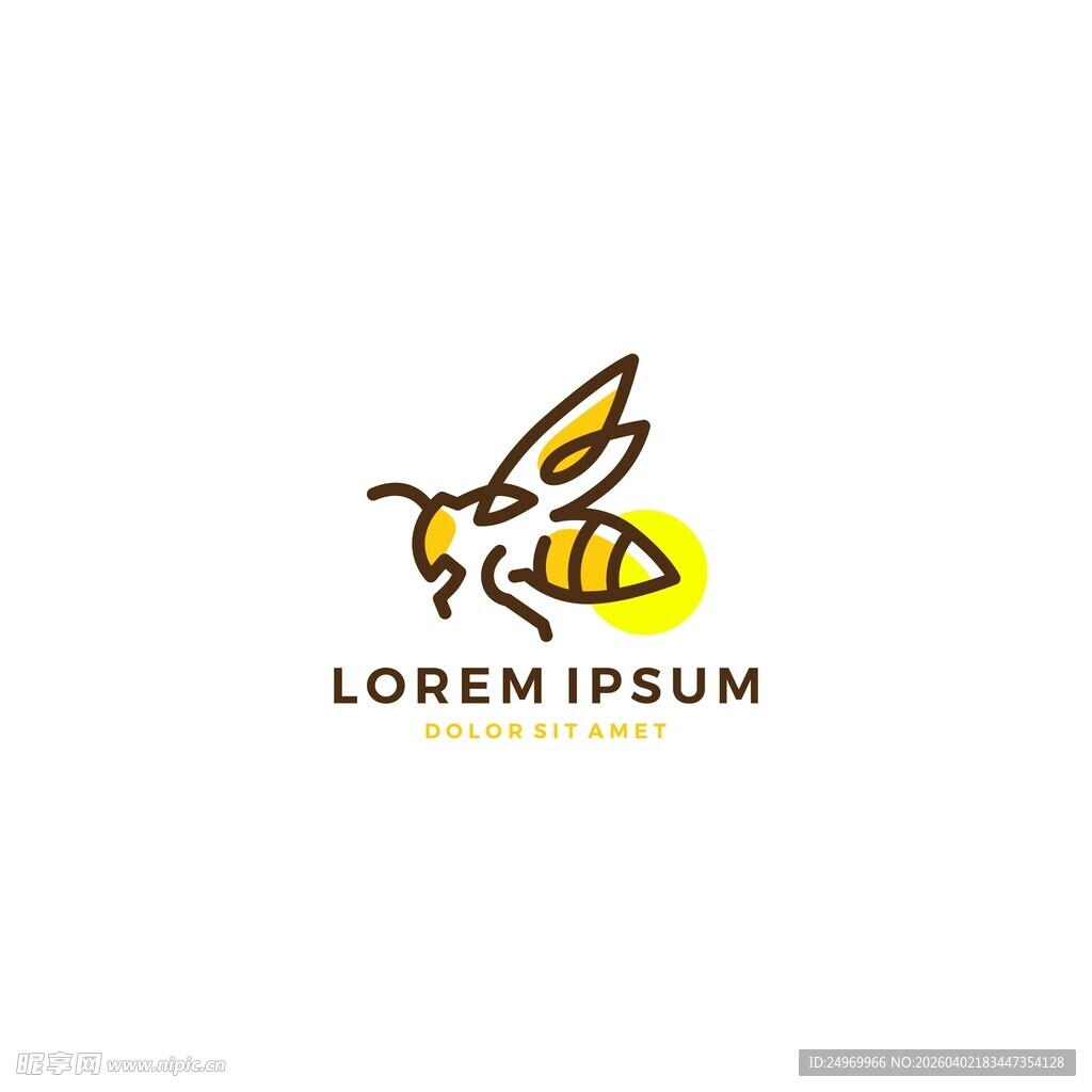 蜜蜂主题简约标志设计