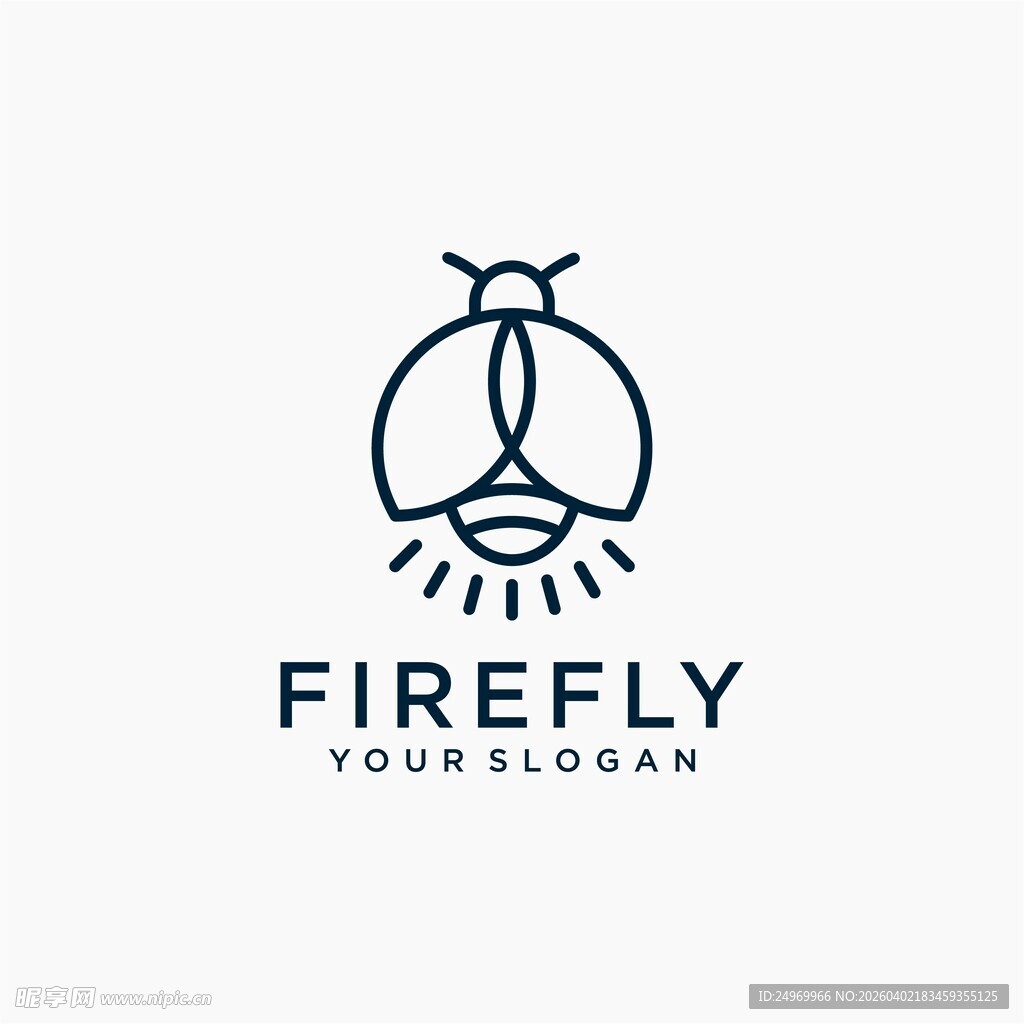 萤火虫简约标志设计