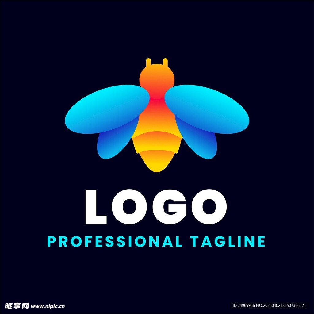 多彩蜜蜂标志设计