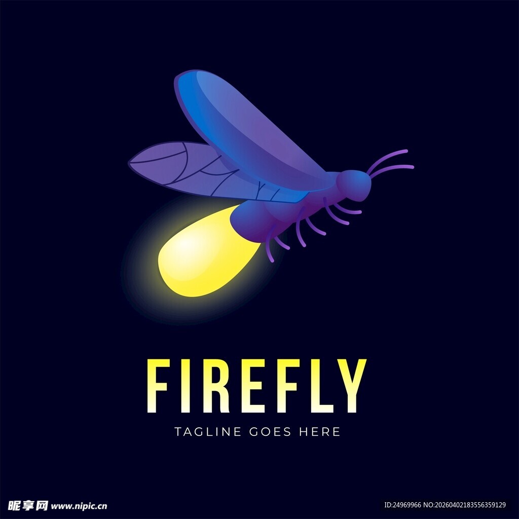 发光萤火虫插画