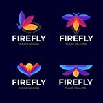 多彩萤火虫标志设计