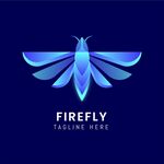 蓝色萤火虫标志设计