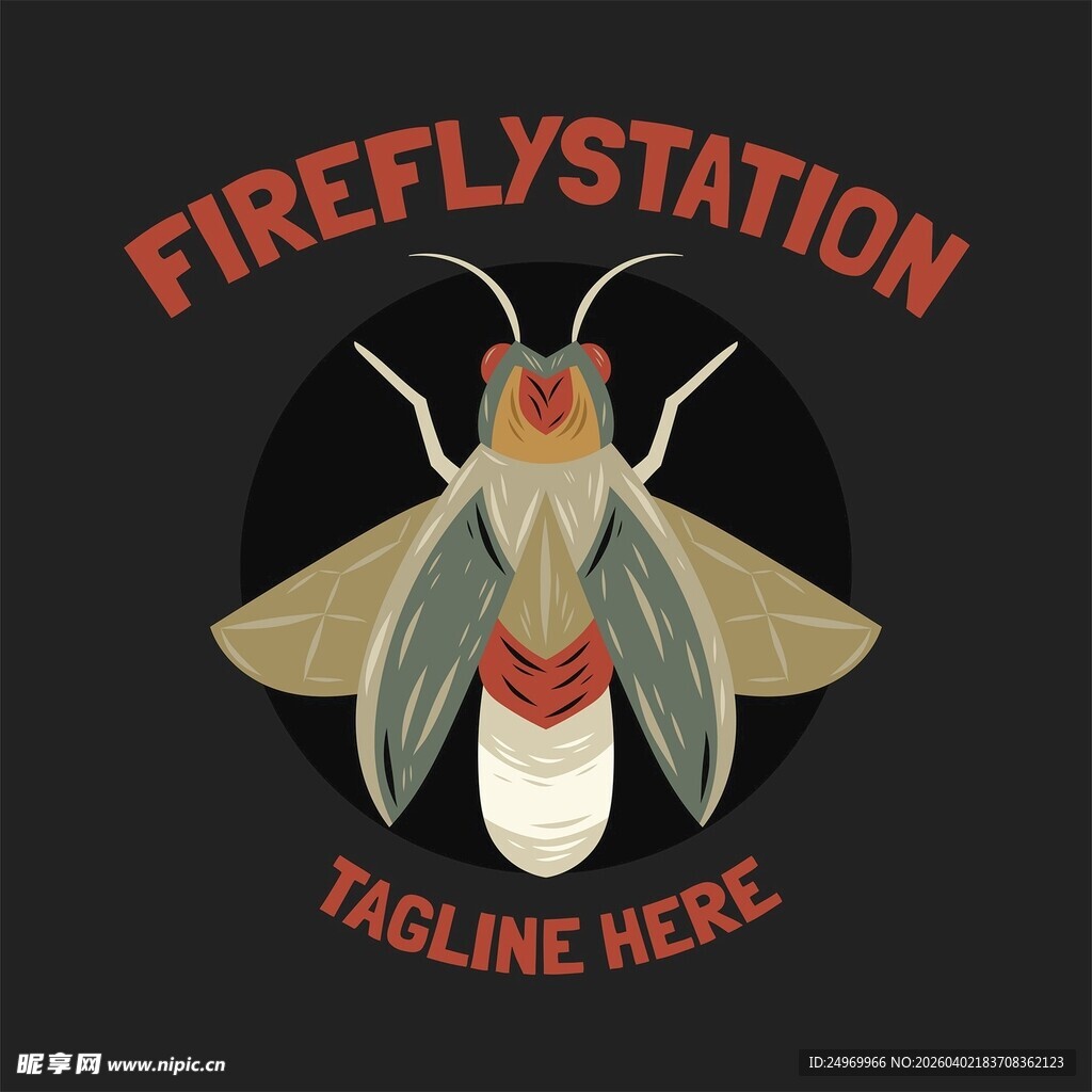 萤火虫主题消防站标志设计