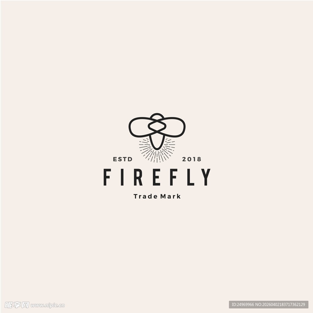 萤火虫主题简约标志设计