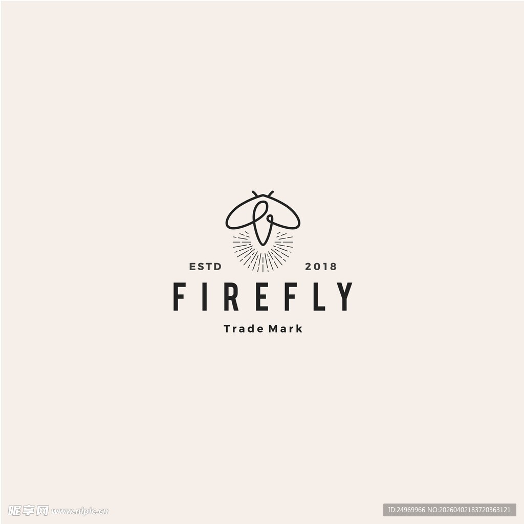 萤火虫主题简约标志设计