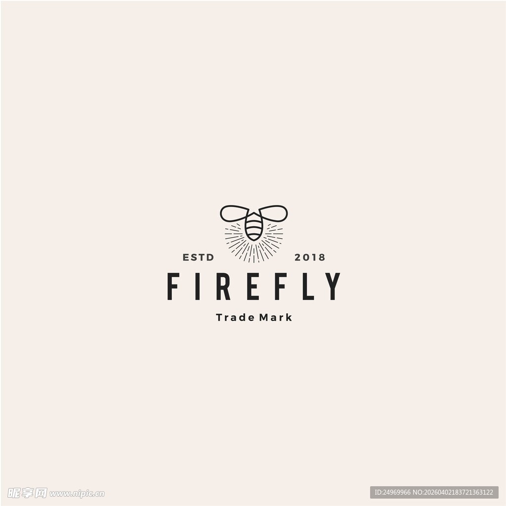 萤火虫主题简约标志设计