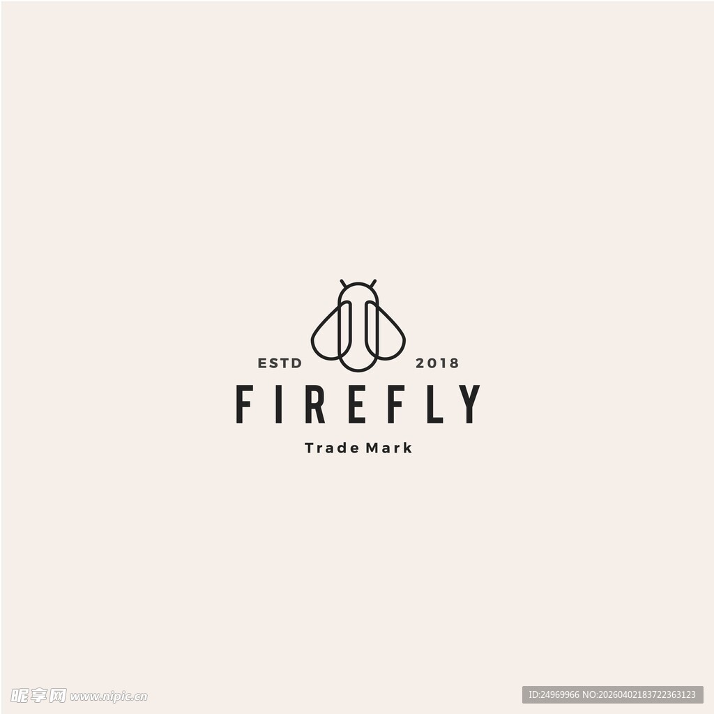 萤火虫品牌简约标志设计