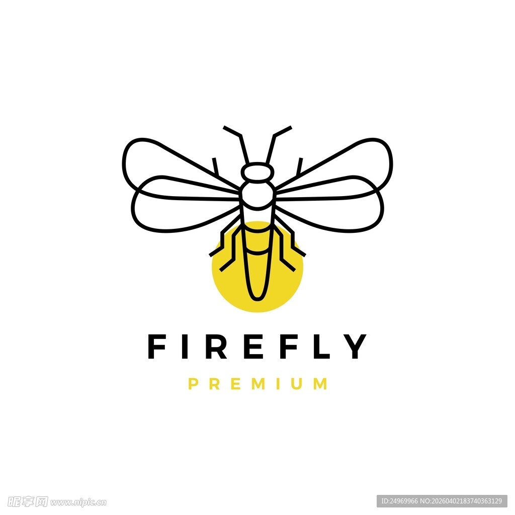 简约萤火虫标志设计