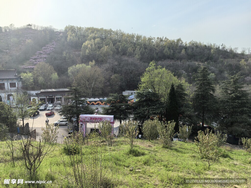 乡村绿野中的房屋景观