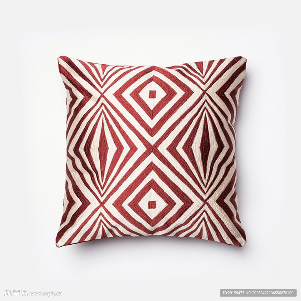 几何图案红白抱枕