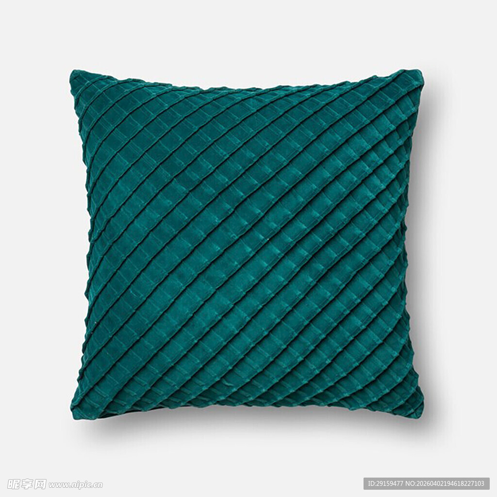 翠绿编织纹理抱枕