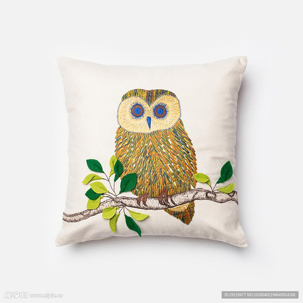 猫头鹰图案装饰抱枕