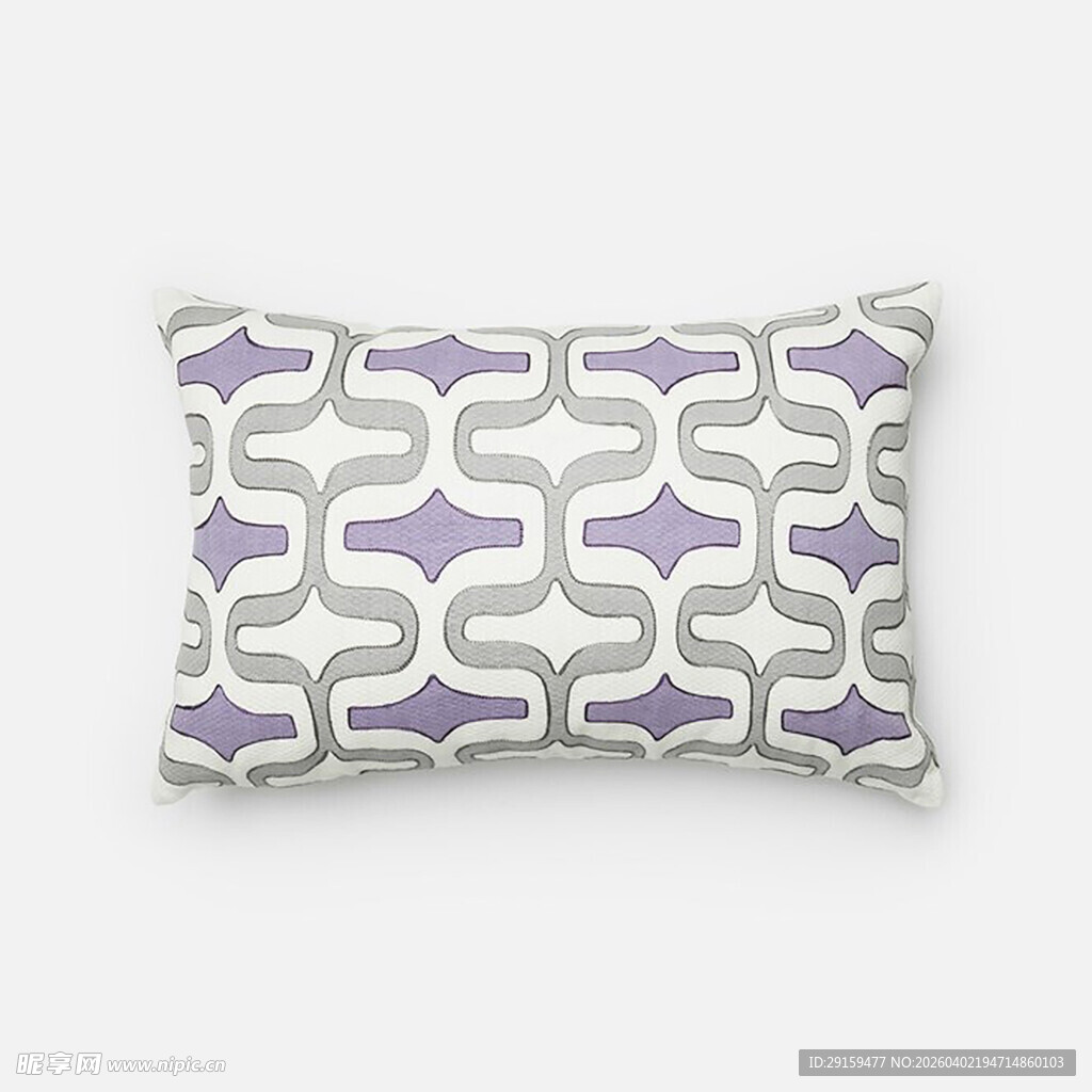 紫灰几何图案装饰抱枕