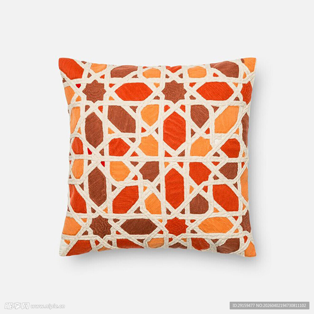 几何图案橙色抱枕