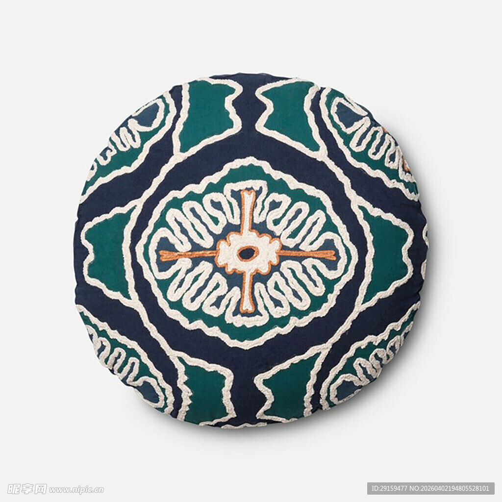 复古风圆形几何图案坐垫