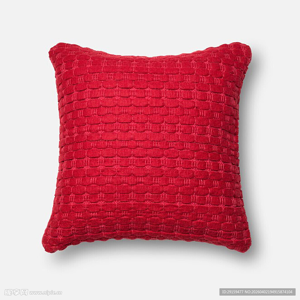 红色编织方形抱枕
