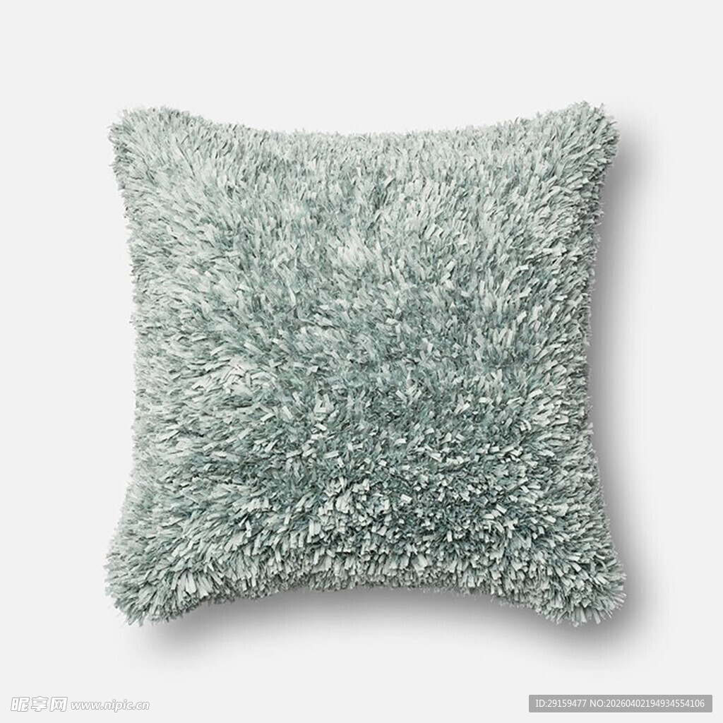浅绿色毛绒抱枕