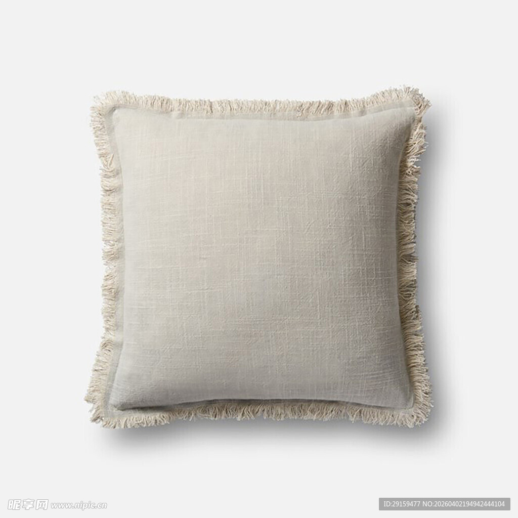 米色流苏边装饰抱枕
