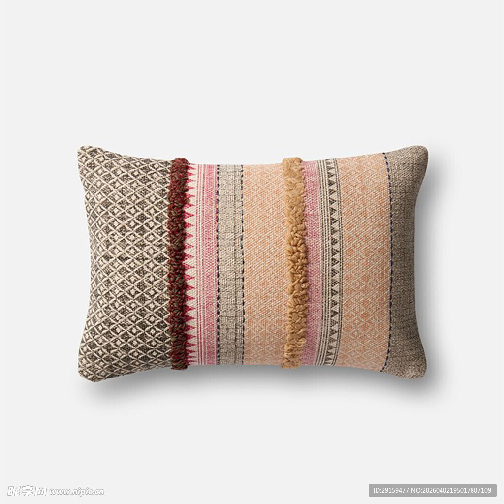 多彩条纹针织抱枕