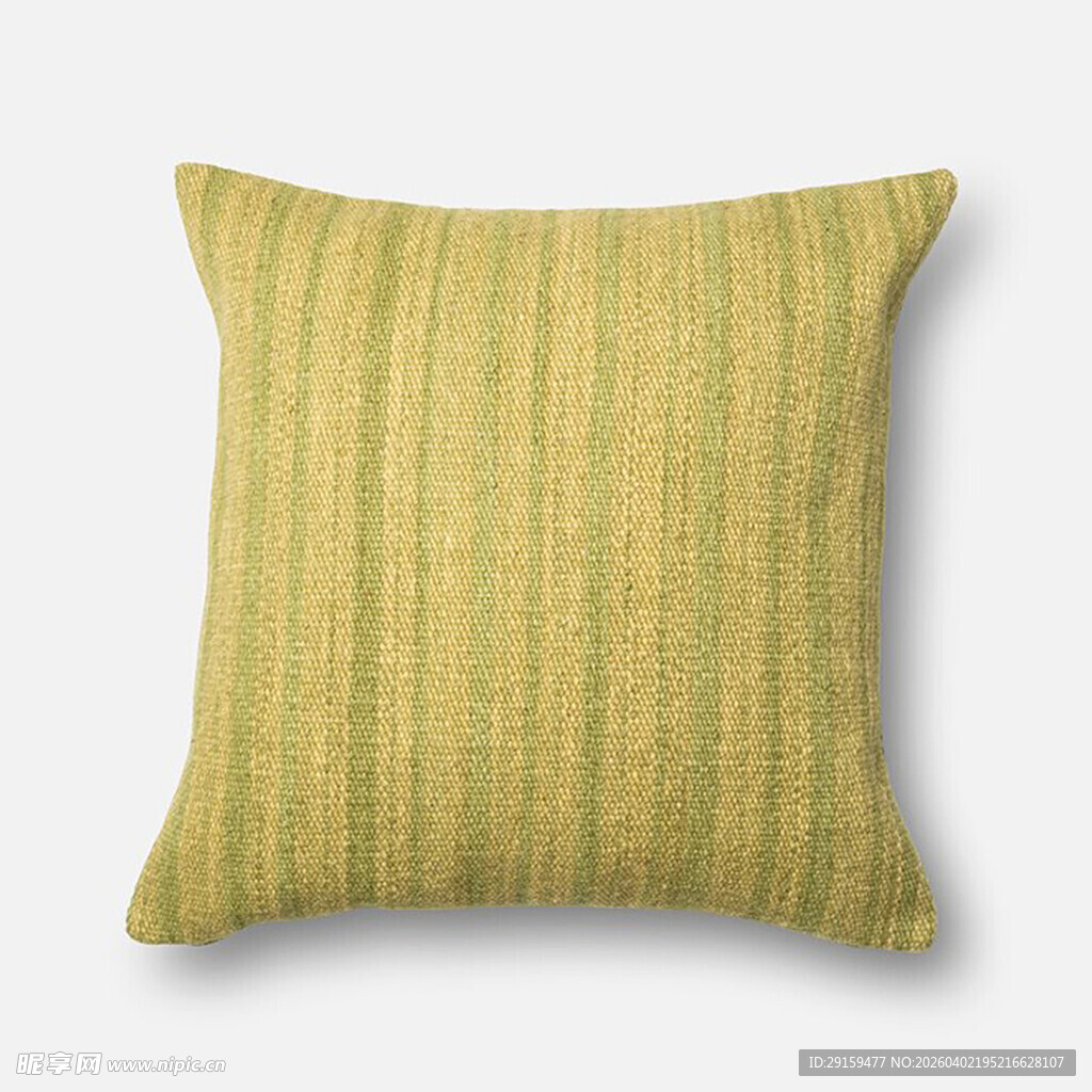 黄绿条纹抱枕