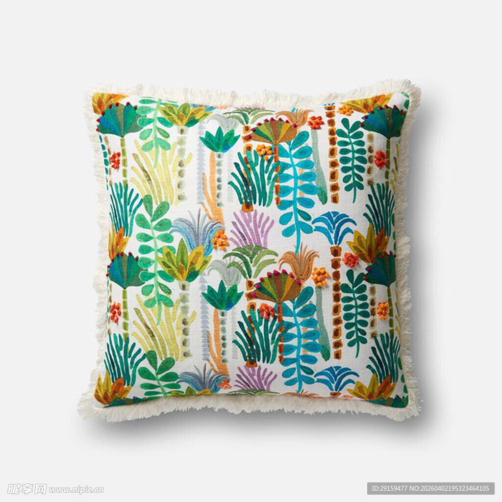 多彩仙人掌图案抱枕