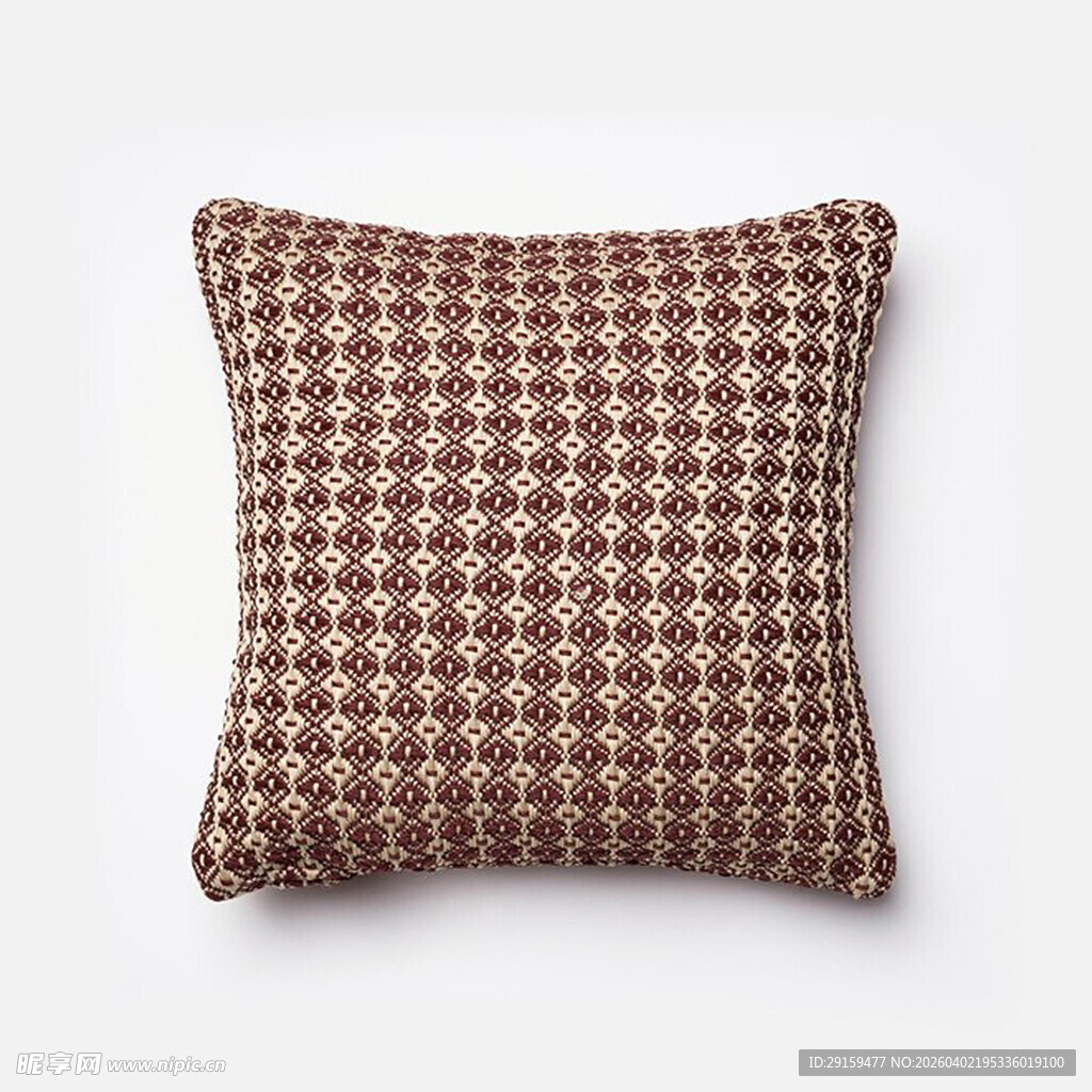 棕色格纹抱枕