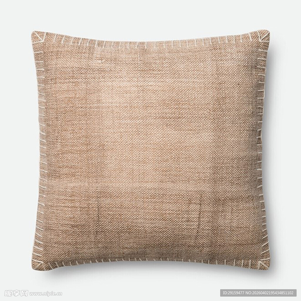 米色亚麻方形抱枕