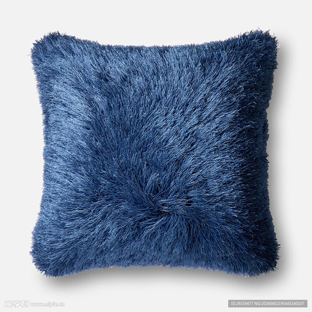 蓝色毛绒抱枕