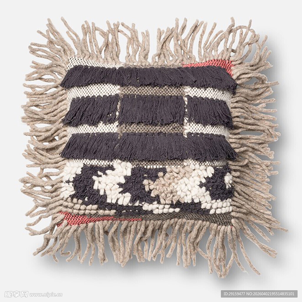 民族风条纹流苏装饰抱枕