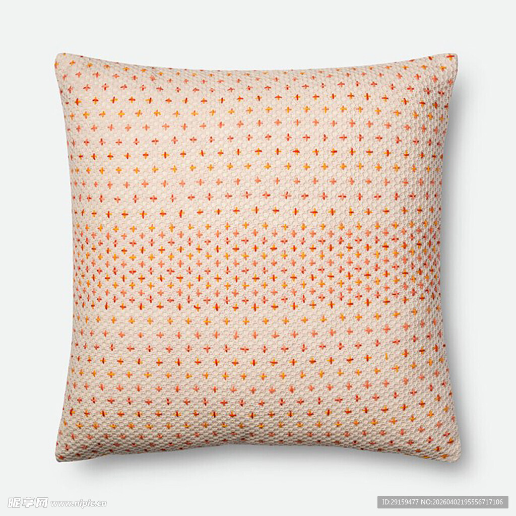 橙色波点图案抱枕
