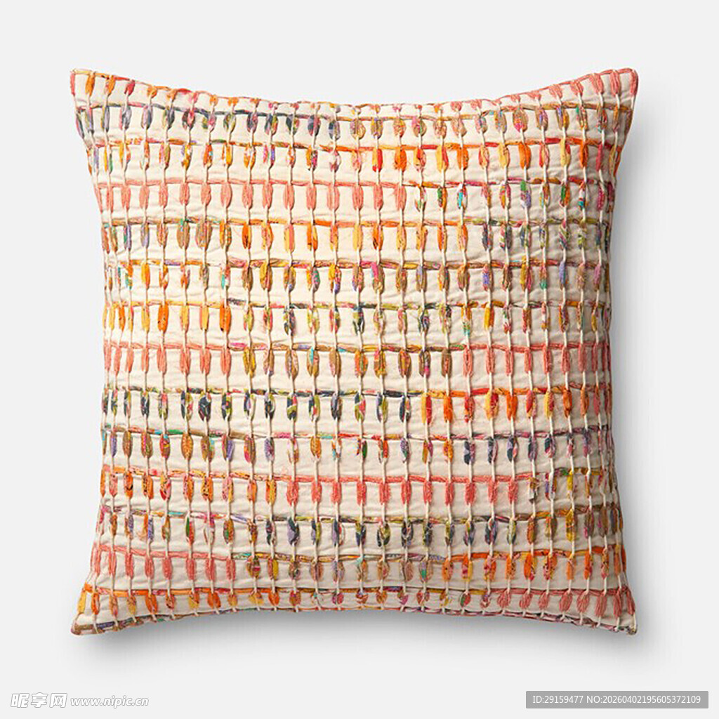 多彩条纹图案抱枕