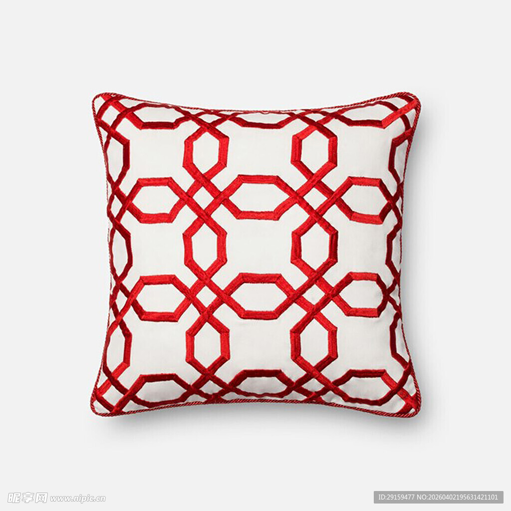 红白几何图案装饰抱枕