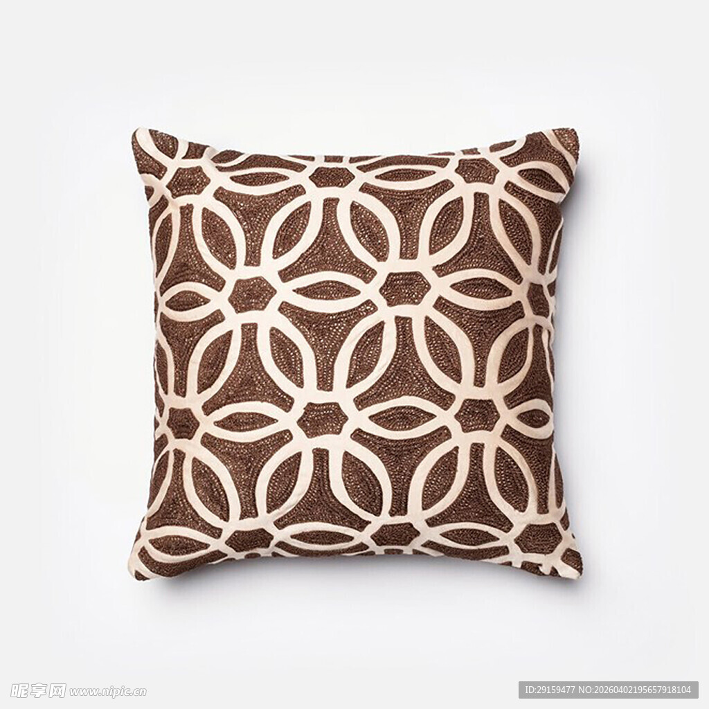 棕色几何图案抱枕
