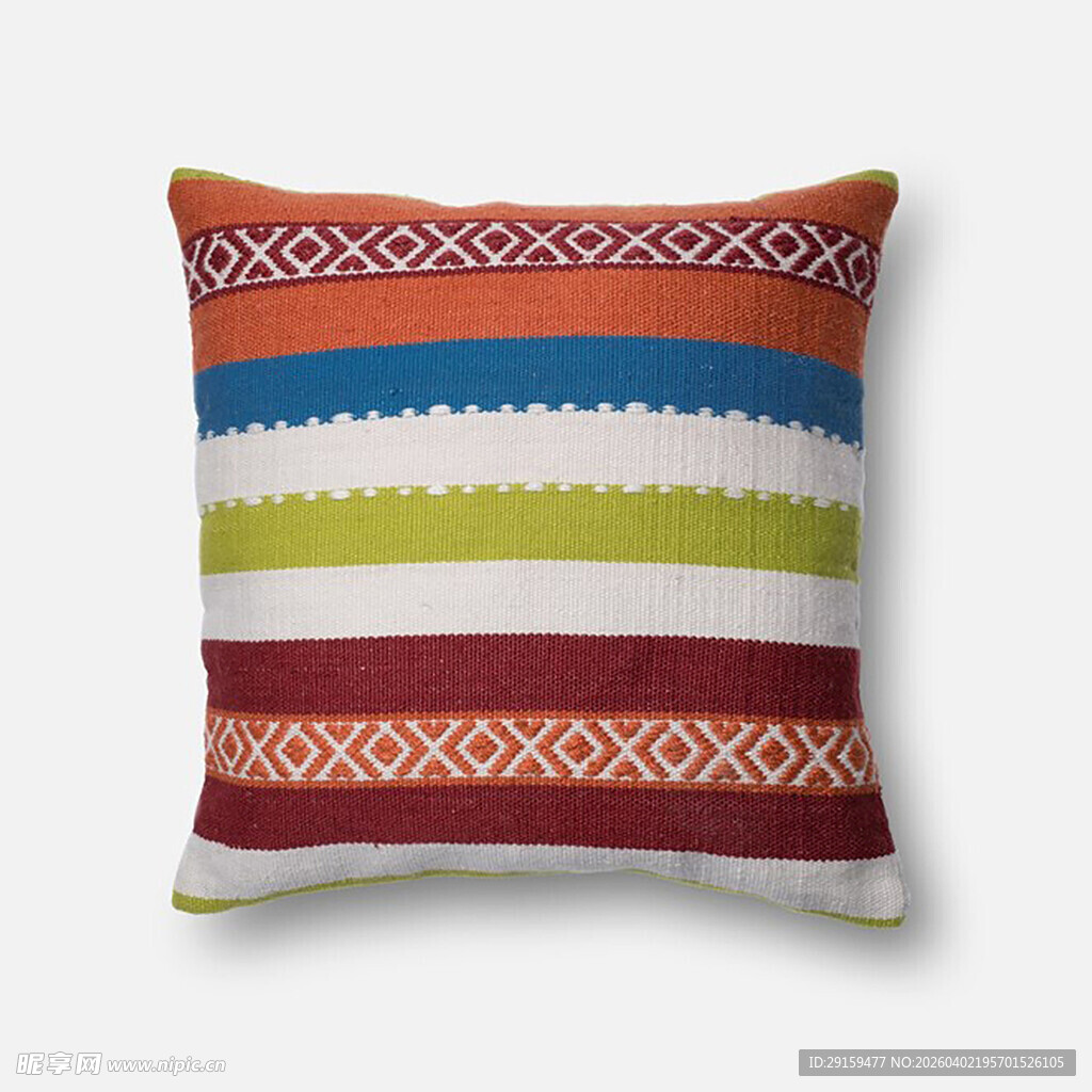 多彩条纹民族风抱枕