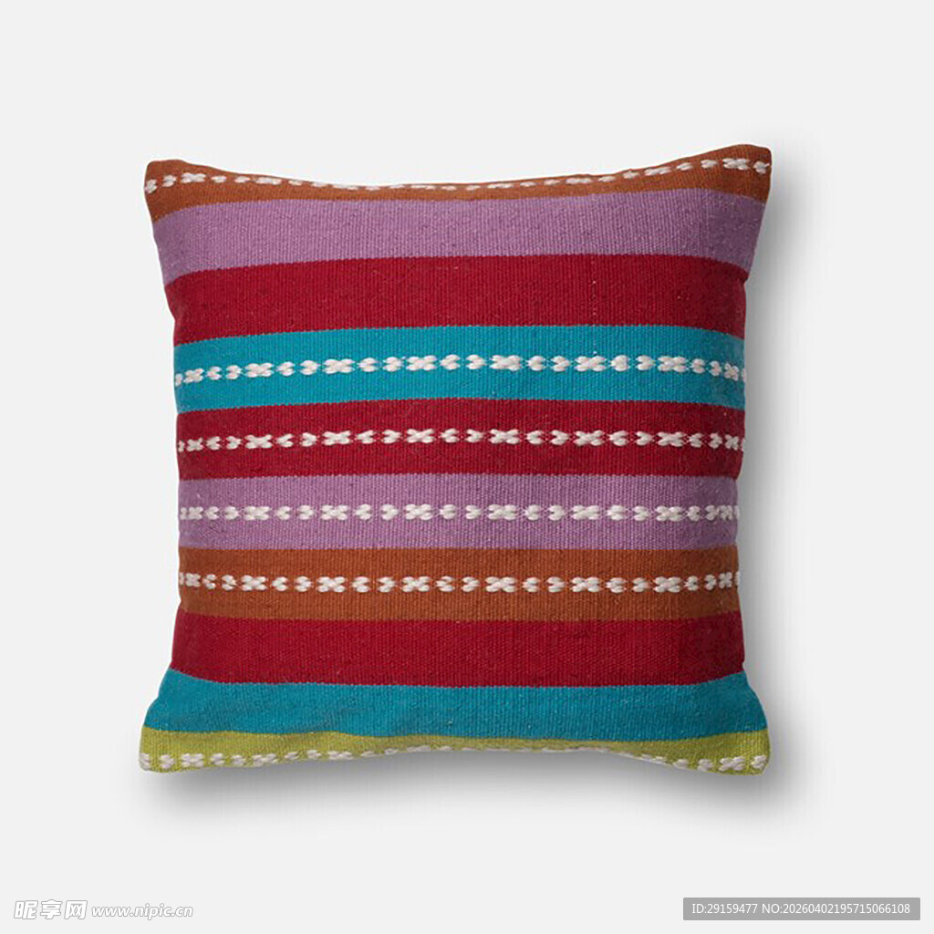 多彩条纹装饰抱枕