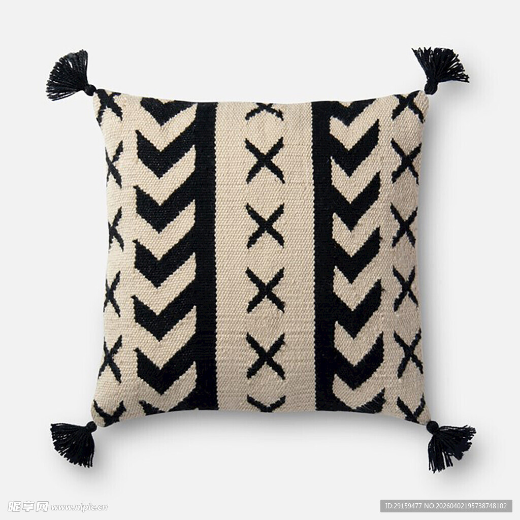 几何图案流苏装饰抱枕