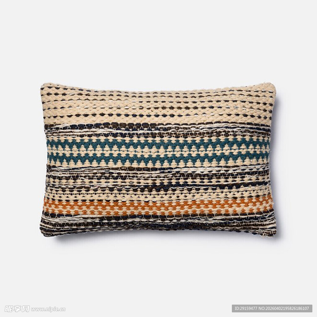 条纹编织抱枕