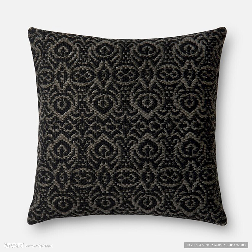 黑色花纹抱枕
