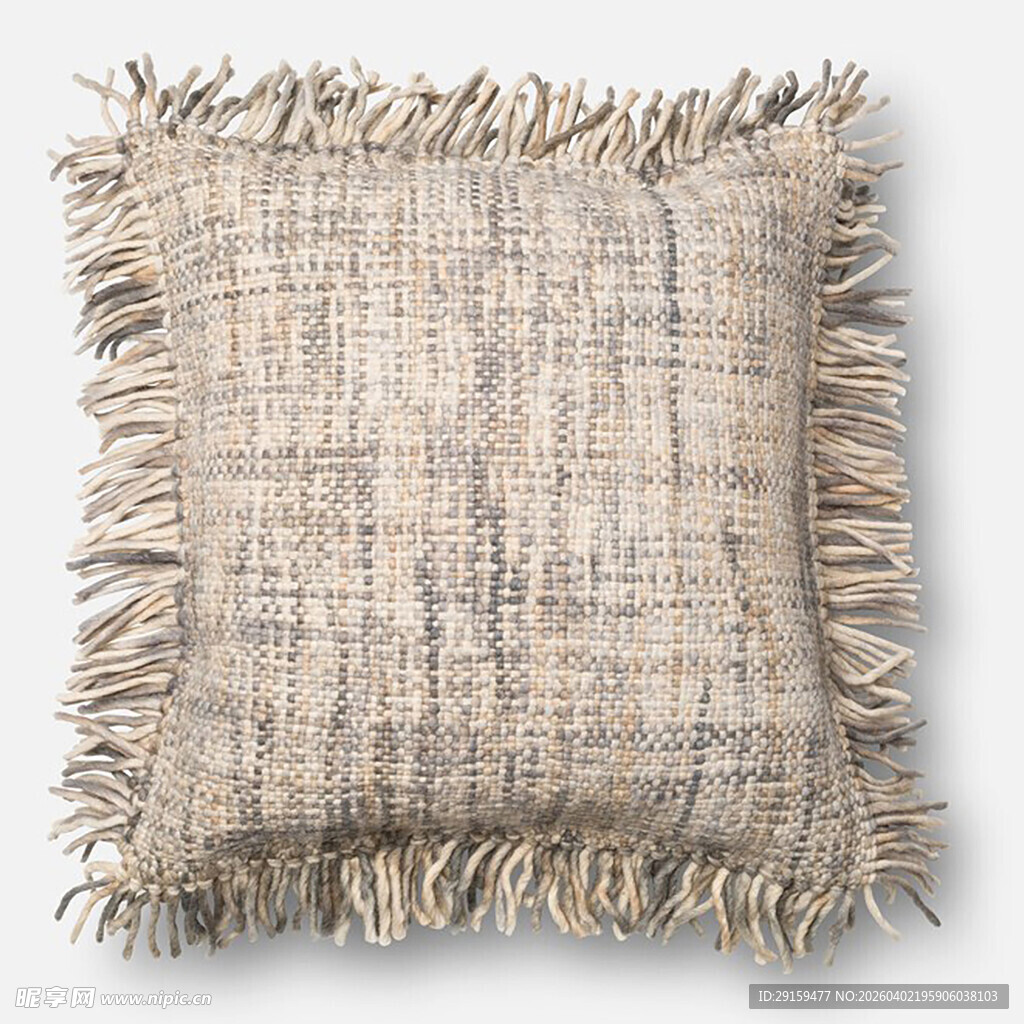 流苏装饰的简约亚麻抱枕