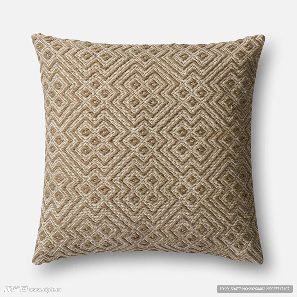 几何图案米色抱枕