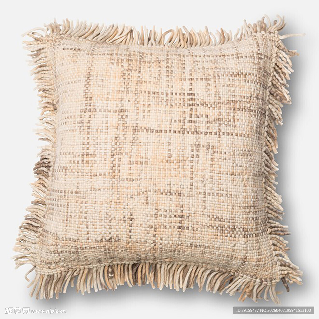 米色流苏抱枕