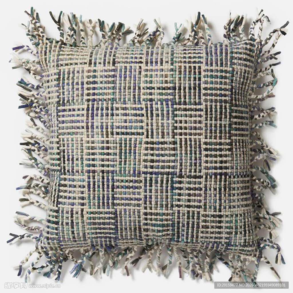 条纹流苏装饰抱枕
